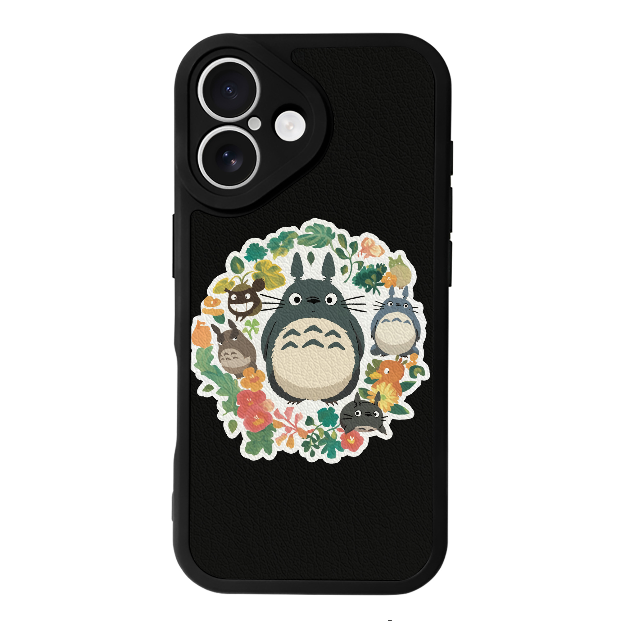 （画像用） となりのトトロ 草壁メイ 草壁サツキ My Neighbor Totoro Satsuki Kusakabe Mei Kusakabe 【iPhone 16シリーズ対応】シリコンスマホケース（レザー調） 材質：シリコン